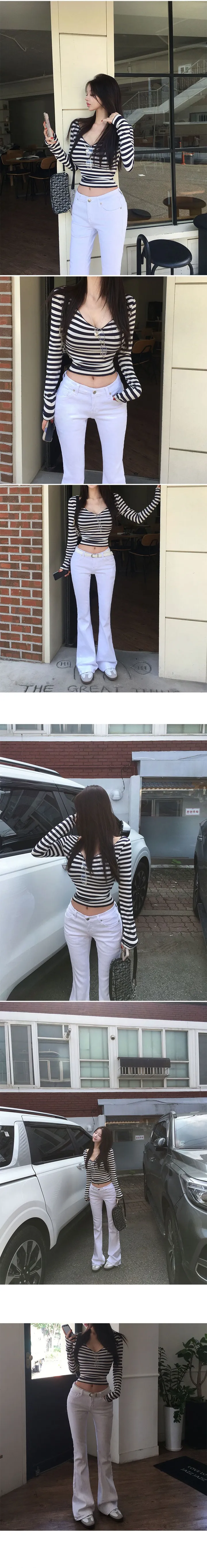 +영상핏[왕말라핏!/미친몸매] made 쫀득 단가라 유넥 긴팔 티셔츠 상세 이미지 11