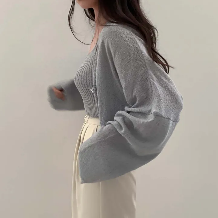 [✨SET가격/3천장 돌파!✨]피부에 달라붙지 않는, 부클 가디건+나시 투피스 세트 상세 이미지 41