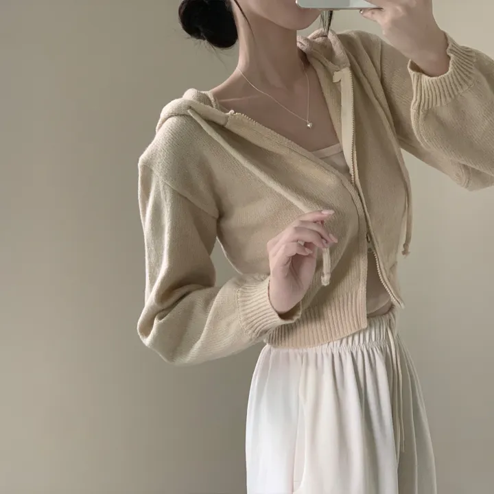 [아방핏🌈/7color] 레인보우 도톰 투웨이 크롭 니트 후드집업 가디건 도톰가디건 가디건 상세 이미지 11