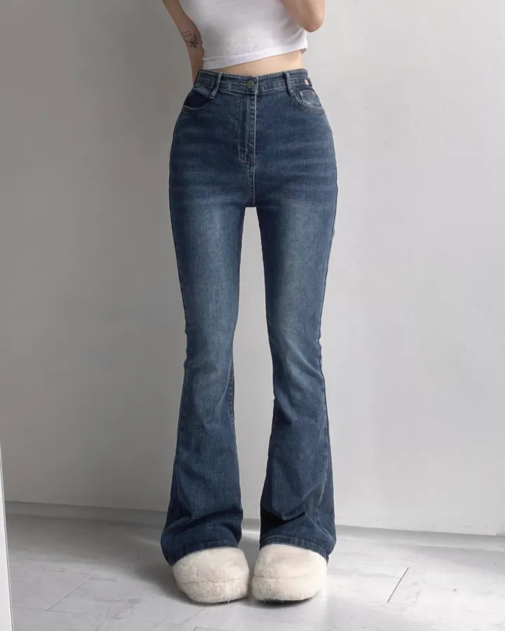 [인생팬츠/기장선택/~2XL] 빈티지 워싱 스판 하이웨스트 부츠컷 데님 롱 팬츠 - 6color 상세 이미지 41