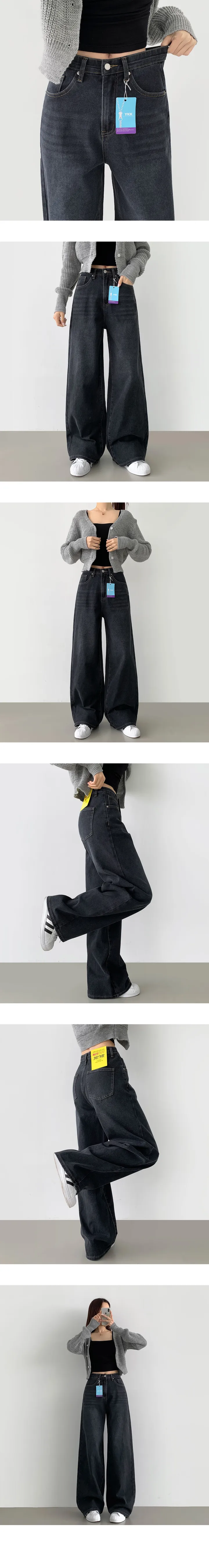 ~2XL[all스판,대박신상/기장선택]4계절 전체 스판 밴딩 기본 와이드 심플 데님팬츠 상세 이미지 9