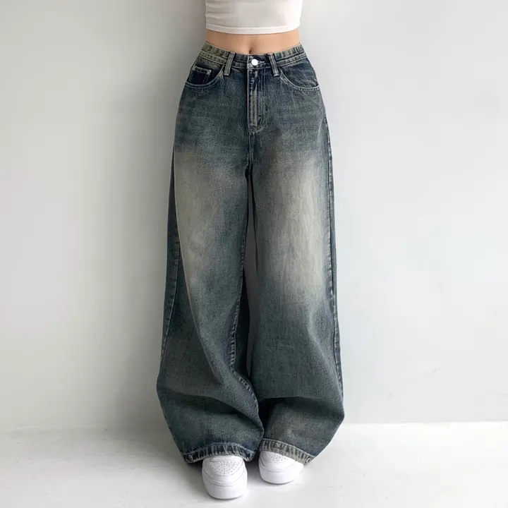 [모델소장🖤/기장선택/~XL] 페이블 3기장 힙 빈티지 워싱 하이웨스트 로우 밑단 스냅 조거 와이드 데님 팬츠 청바지 키작녀 키큰녀 남녀공용 사계절팬츠 빅사이즈 상세 이미지 21