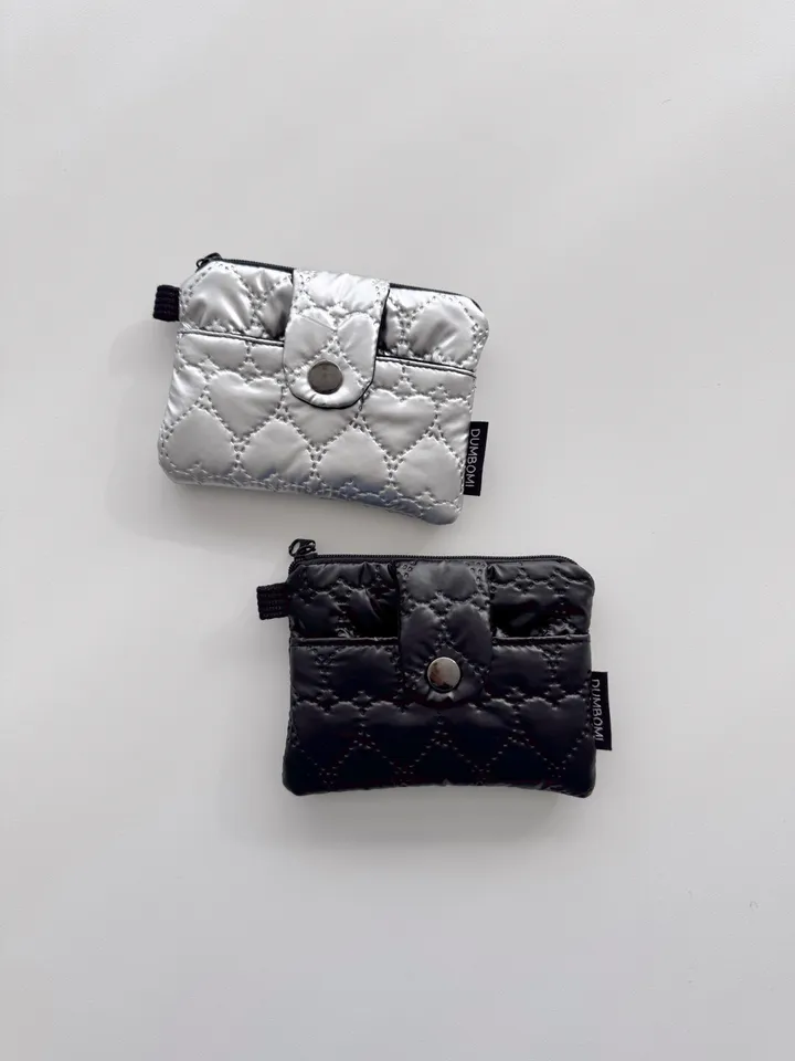 [handmade] 투웨이 카드지갑  패브릭 동전지갑 실버 블랙무광 오로라 상세 이미지 17