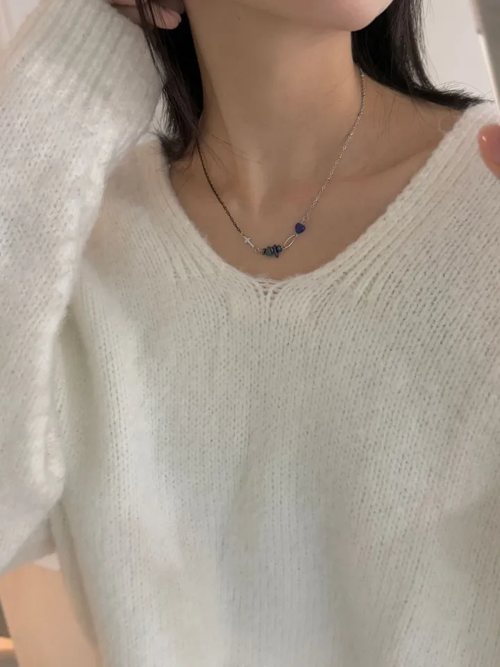 [변색X] 에이틴 원석 하프체인 목걸이 (3color) 상세 이미지 20