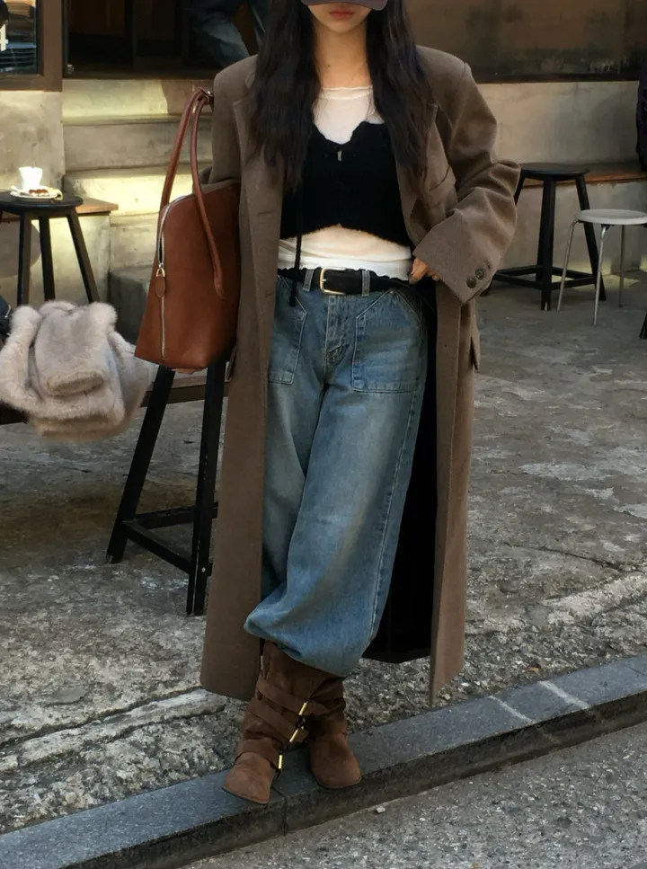 [울50] 헤링본 울 롱코트 (2colors) 상세 이미지 8