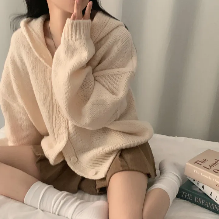 [후기보장*.*/루즈핏🤍] 보호본능, 아방핏 도톰 니트 후드가디건 - 5color 상세 이미지 18