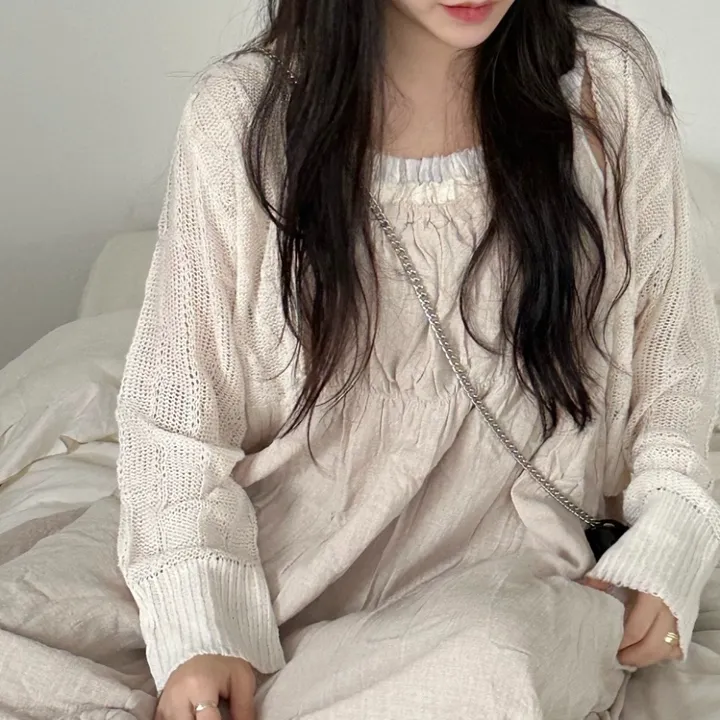 [당일출고🚀] 니트가디건 봄니트 여신룩 여행룩 바캉스 휴양지룩 해외여행  데이트룩 데일리룩 나시 롱원피스 아방핏 호캉스 여름 봄옷 벚꽃 동남아 상세 이미지 23