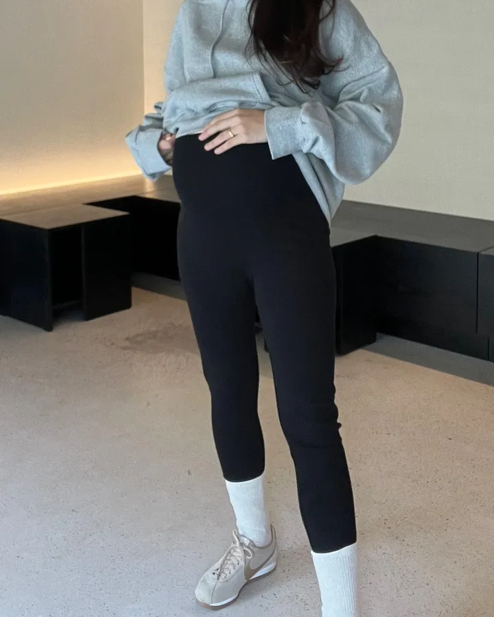 [​임부복] 40수면 쫀쫀 임산부 레깅스 기모추가 상세 이미지 35