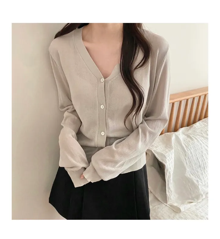 브이넥 긴팔가디건 11color 상세 이미지 19