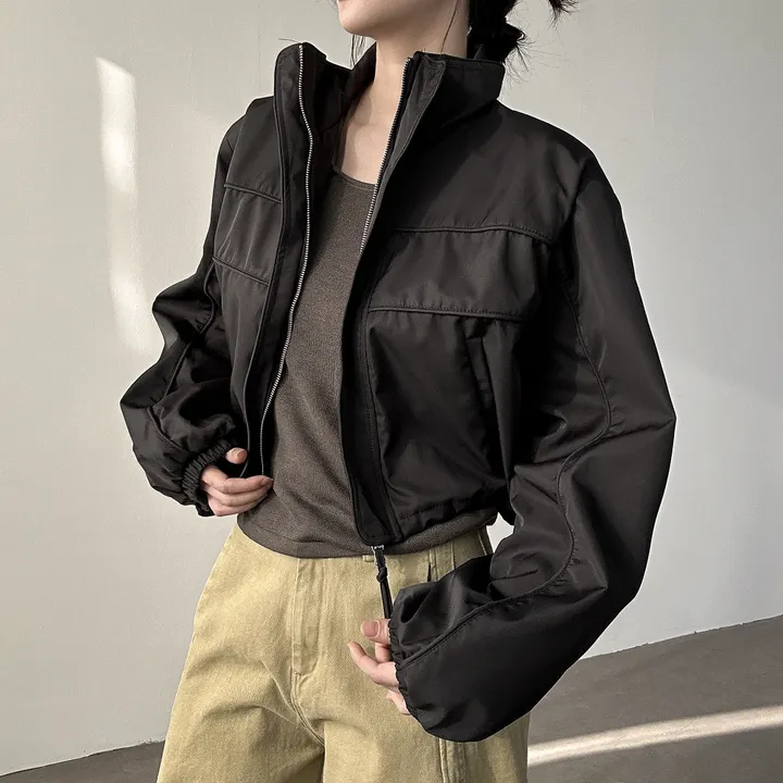 당일출고🚀[quality/도톰] 하이넥 파이핑 고프코어 루즈핏 스트링 바람막이 점퍼 3color 상세 이미지 34