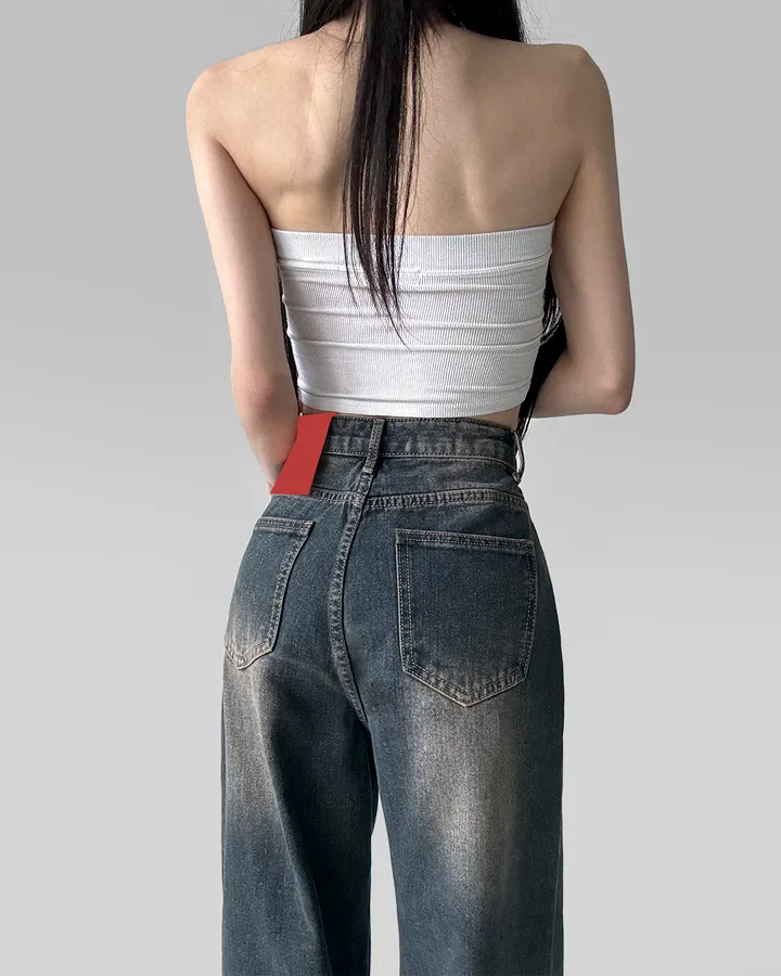 [3기장/~3XL] 스모크 워싱 와이드 정핏 일자 캐쥬얼 데일리 데님 팬츠 바지 상세 이미지 24