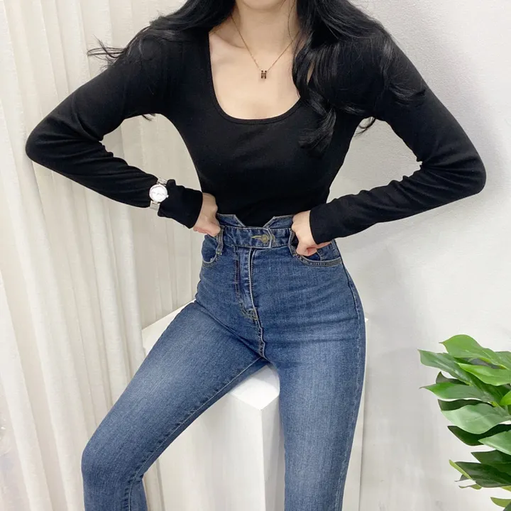 🚀당일발송🚀[묶음할인/데일리템] 봄 가을 디아 카야 둥근 스퀘어 긴팔 티셔츠 이너티 상세 이미지 30