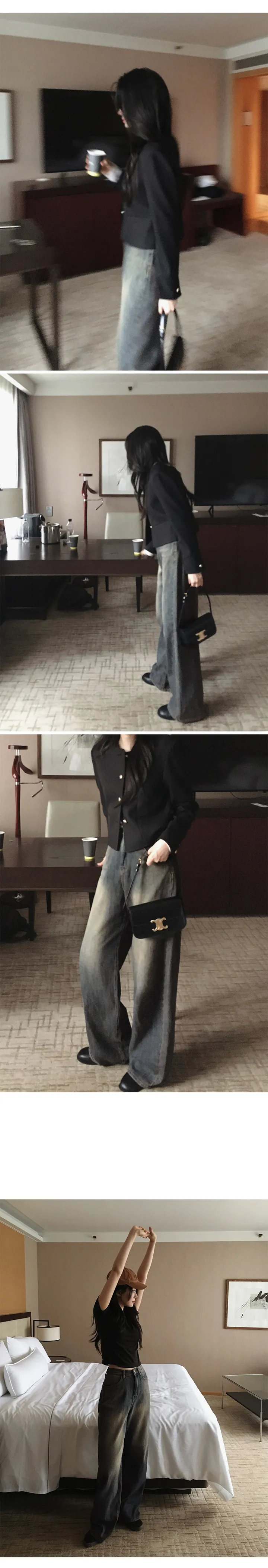 [🤎후들핏/빈티지데님] 모어와이드 에어소프트 데님팬츠 (+베이직/롱ver) - 4 size (SLOWMADE/자체제작/키작녀/키큰녀/고퀄리티/디테일/와이드팬츠/기본템/웰메이드) 상세 이미지 44