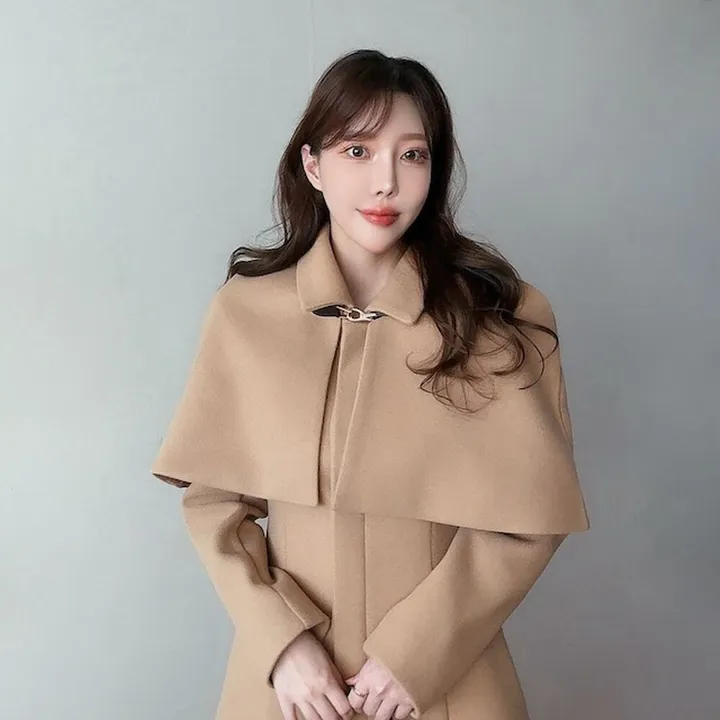 *탈부착가능* 케이프 망토 플레어 롱코트 (2color) / 하객룩 데이트룩 오피스룩 면접룩 상견례룩 파티룩 연말룩 데일리룩 상세 이미지 1
