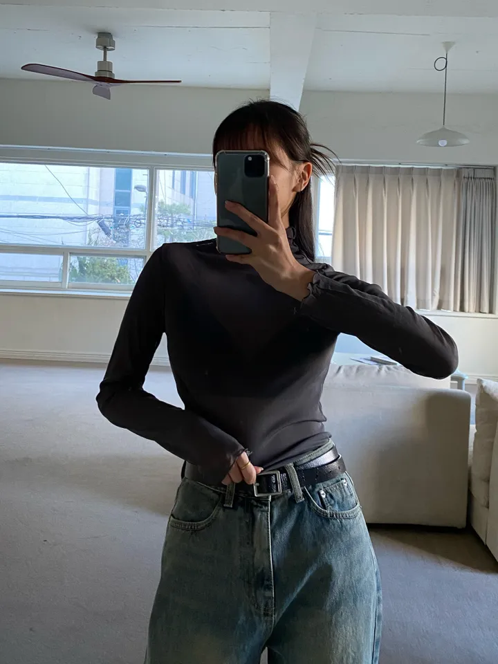 레이디 슬림 버튼 골지 가디건 상세 이미지 40