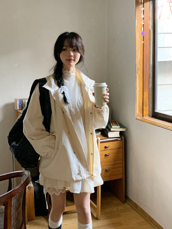[자체제작] 블룸 레이스 오버핏 야상 상세 이미지 3