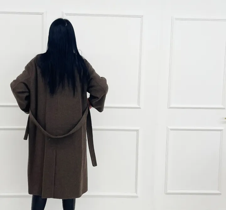 자체제작 원단부터 다른 엣지넥 양모 핸드메이드코트 빅사이즈 연말룩 하객룩 110까지 상세 이미지 27