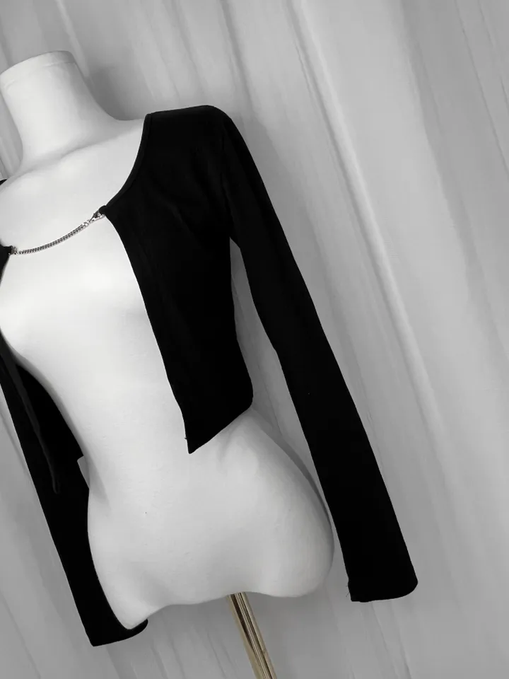 🚀당일발송🚀 chain cardigan / 유니크 체인 크롭 골지 끈 골지 볼레로 가디건 여름볼레로 여름가디건 크롭볼레로 크롭가디건 여름가디건 여름볼레로 상세 이미지 24