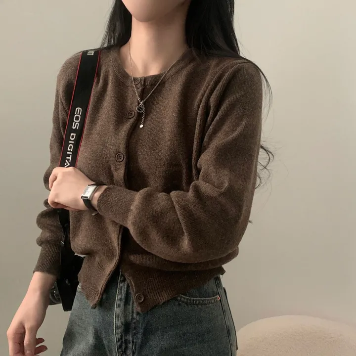 [데일리감성/고퀄!] 어뮤즈 라운드 무지 베이직 니트가디건 - 10color 상세 이미지 3