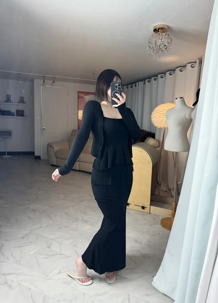 플레어 나시 가디건 투피스 세트 상세 이미지 34