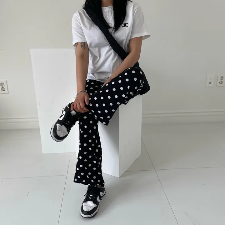 [와이드핏/시원한원단] 도트패턴 땡땡이 밴딩팬츠 냉장고바지 유니크룩 / 여름 여름옷 홈웨어 여름바지 바캉스룩 마실룩 밴딩통바지 상세 이미지 28