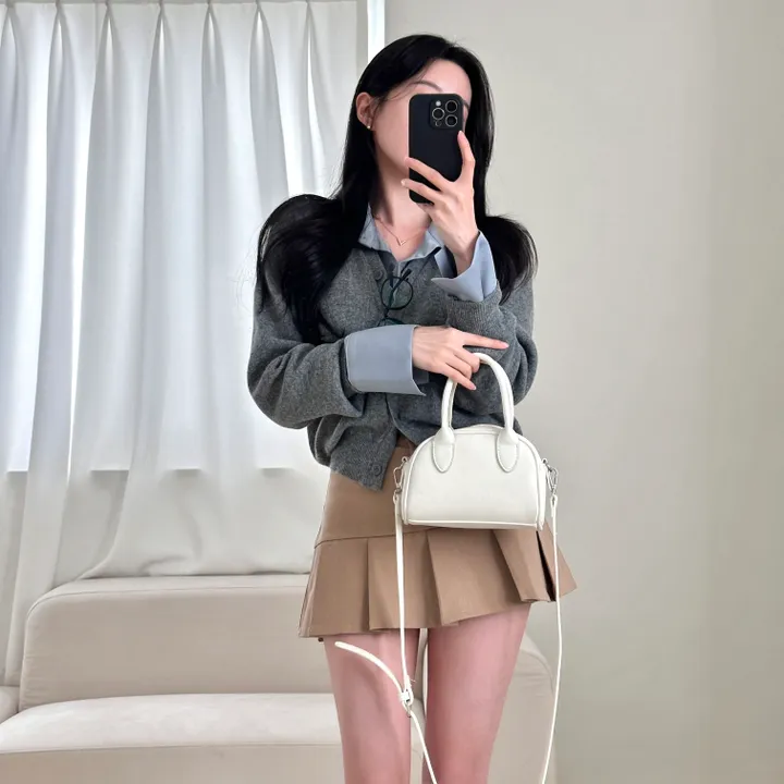 [허리잘록~/벚꽃룩!] 데일리 무지 브이넥 크롭 긴팔 니트 가디건 - 5color 상세 이미지 13