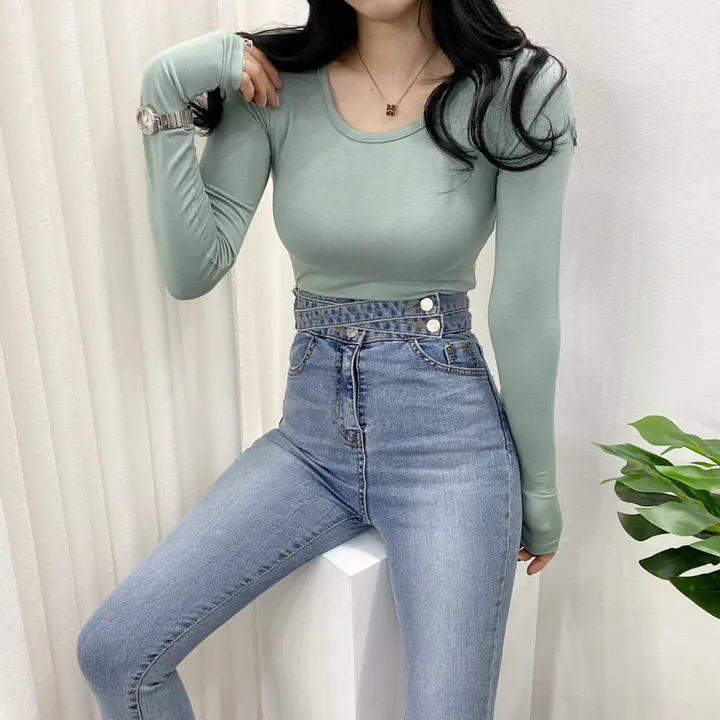 🚀당일발송🚀[묶음할인/10컬러] 봄 가을 말랑 유넥 긴팔 티셔츠 이너티 상세 이미지 31