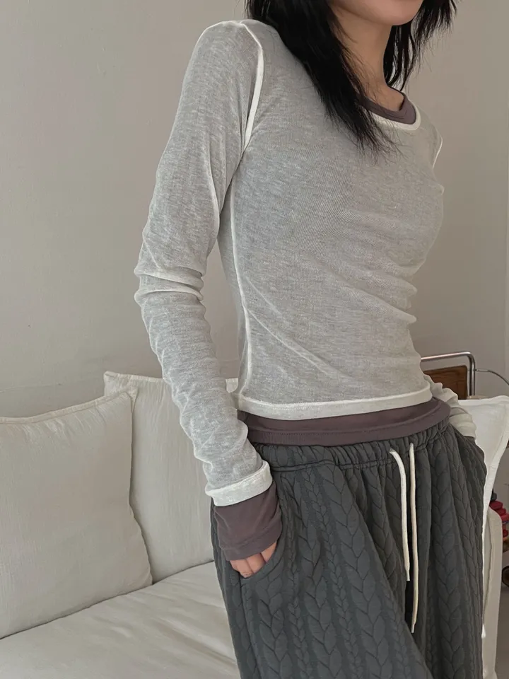 콘차 레이어드 시스루 티셔츠 상세 이미지 62
