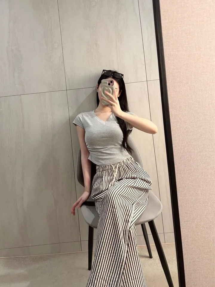 *지짐이원단 캐주얼 스트라이프 밴딩 팬츠 *스트라이프, 지짐이팬츠, 여름트레이닝팬츠, 여름바지 상세 이미지 8