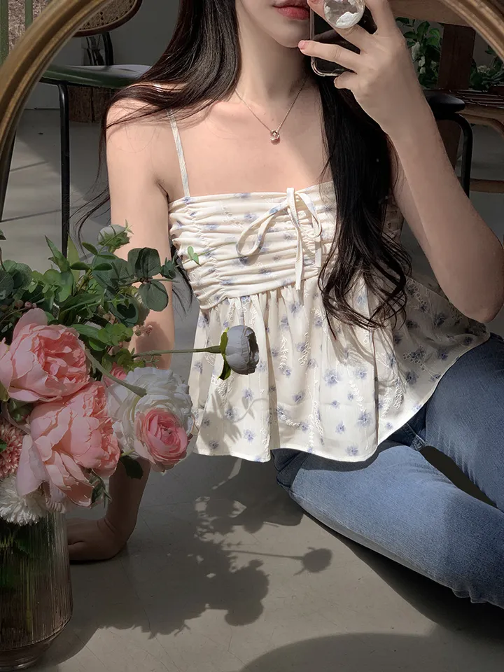 [나시+가디건세트] best 💘 히핑 cardigan + 플라워프릴나시 blouse set 상세 이미지 6