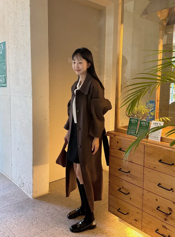 💗겨울신상/핸드메이드🛒💗 히든 핸드메이드 롱코트 (4color) 상세 이미지 1