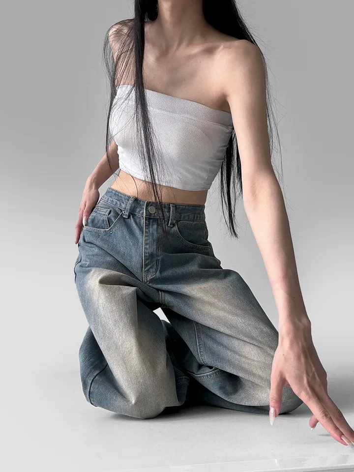 [3기장/~3XL] 스모크 워싱 와이드 정핏 일자 캐쥬얼 데일리 데님 팬츠 바지 상세 이미지 73