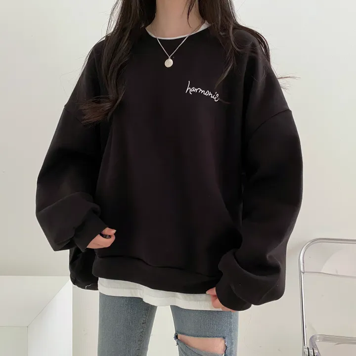 당일발송⚡[데일리/묶음할인] 심플 오버핏 하모니 레터링 맨투맨 4color 상세 이미지 34