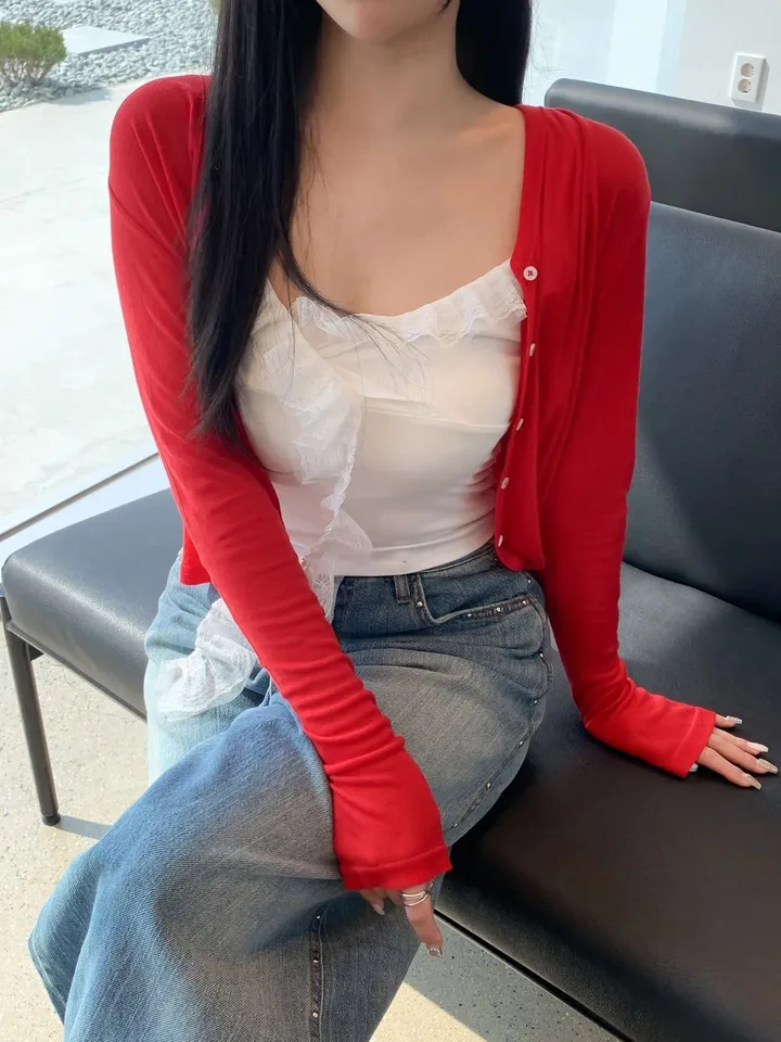 ❤‍🔥텐셀 가디건 세미크롭 여리핏 봄 여름 간절기 살안타템 상세 이미지 30