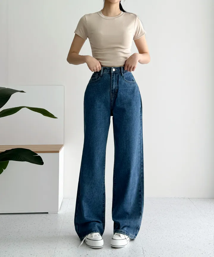 [3단기장/~2XL/6color/핫아이템]노수선와이드기획데님팬츠 상세 이미지 75