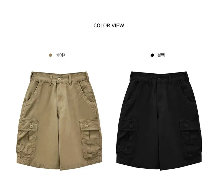 카멜 빈티지 카고 버뮤다 팬츠-2color 상세 이미지 1