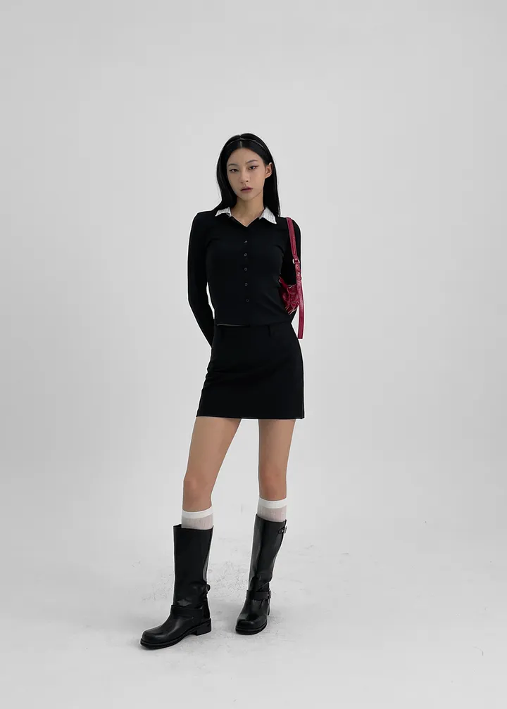 [1천장판매] [MADE] 하이엘 배색 카라 가디건 [가디건 데일리 포인트 레이어드 슬림핏 긴팔 버튼 배색 셔츠 심플] 상세 이미지 16