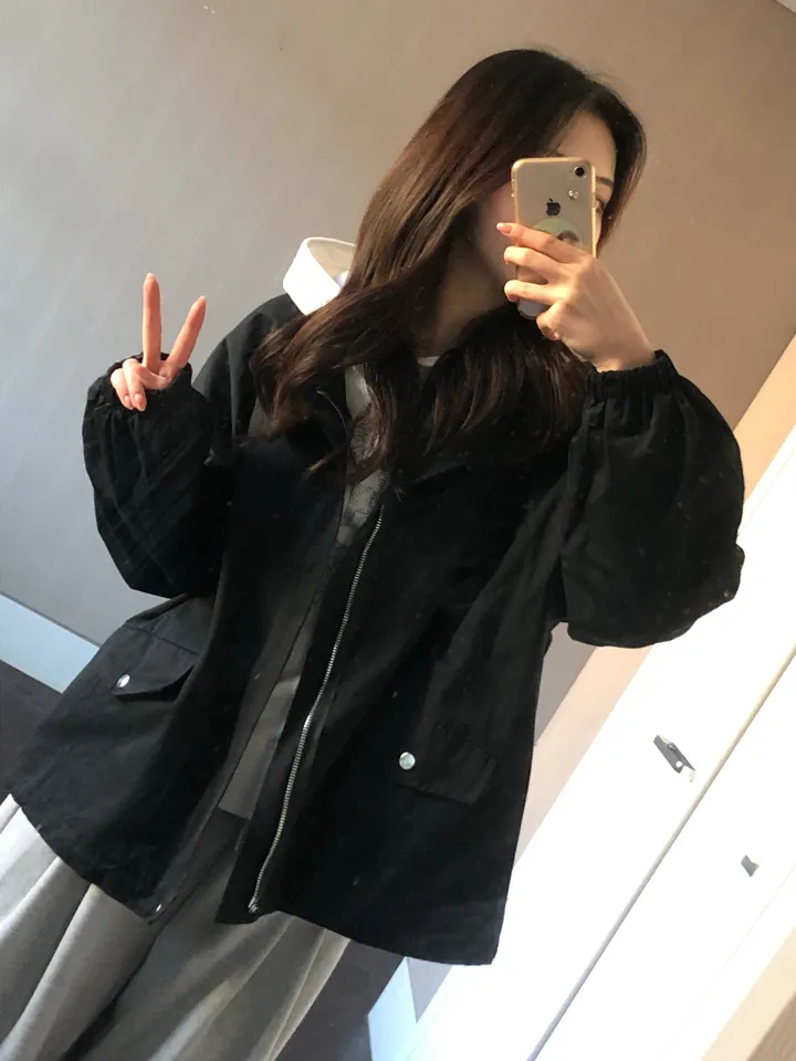 [최저가보장/후드탈부착!] 루즈핏 후드 레이어드 야상 점퍼 누빔 안감있음 -2colo 상세 이미지 3