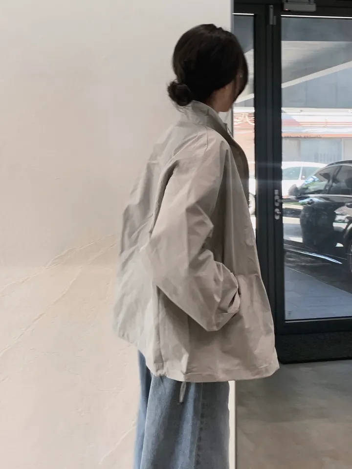 [트렌치 바람막이🤍/아우터맛집!] 트렌치바람막이 야상 하이넥 바람막이 숏트렌치 간절기아우터 데일리룩 숏야상 봄 자켓 오버핏자켓 상세 이미지 48