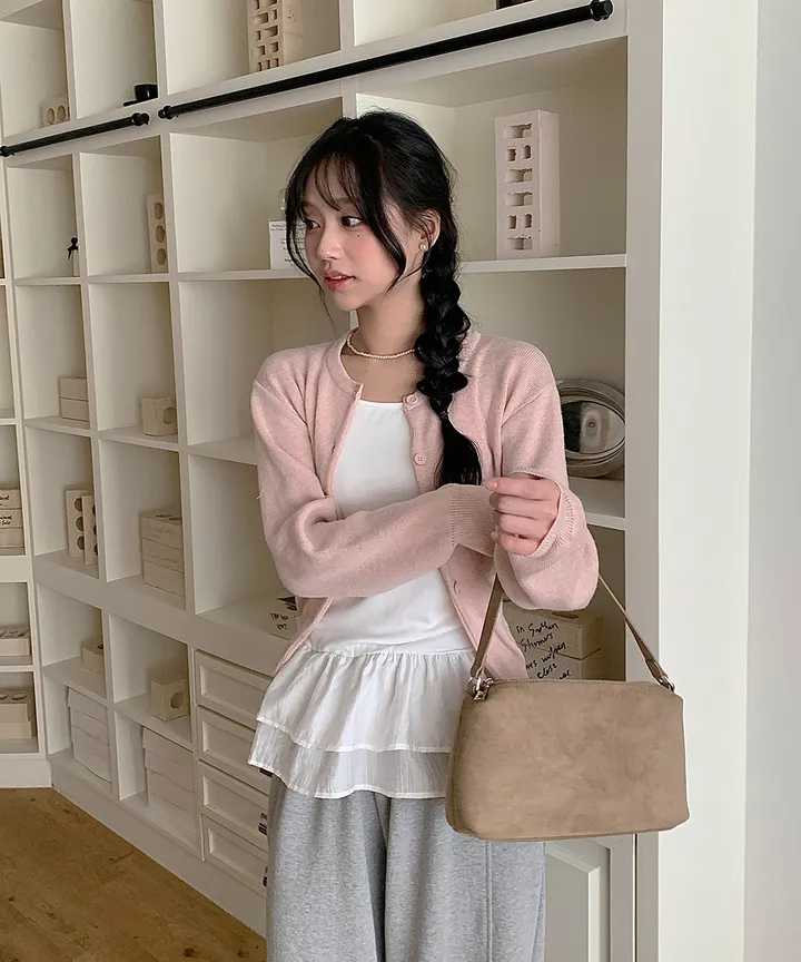 [데일리강추💗] 블러 라운드넥 가디건 봄 가을 / 출근룩 긴팔니트 봄가디건 가을가디건 하객룩 데일리룩 클래식블랑 상세 이미지 31