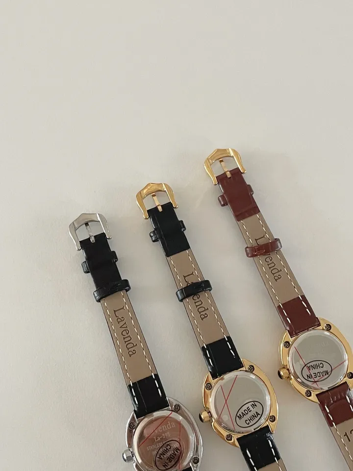 여성용 여자 클래식 타원 가죽 손목 시계 3color 상세 이미지 9