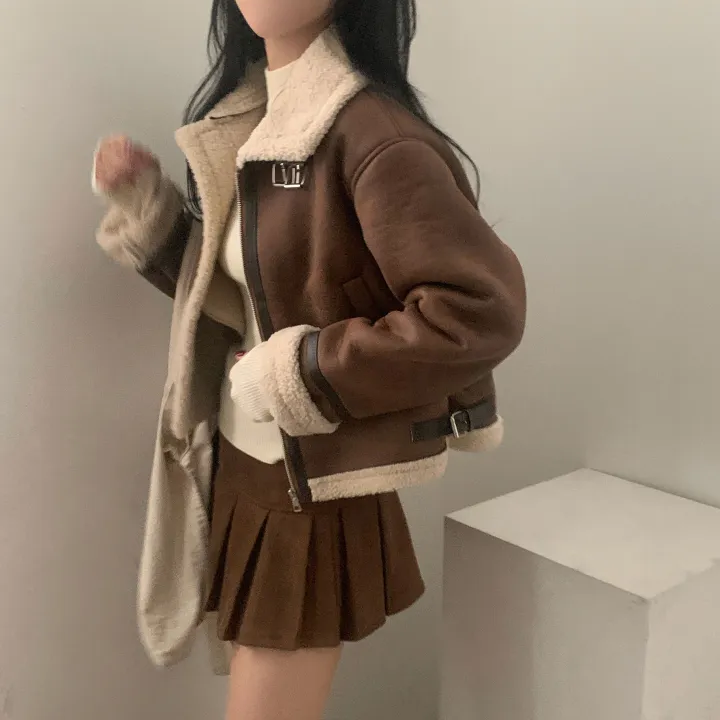 [이번주최저가!/🤎루즈핏] 샌드 양털 하이넥 크롭 무스탕 숏자켓 - 2color 상세 이미지 18