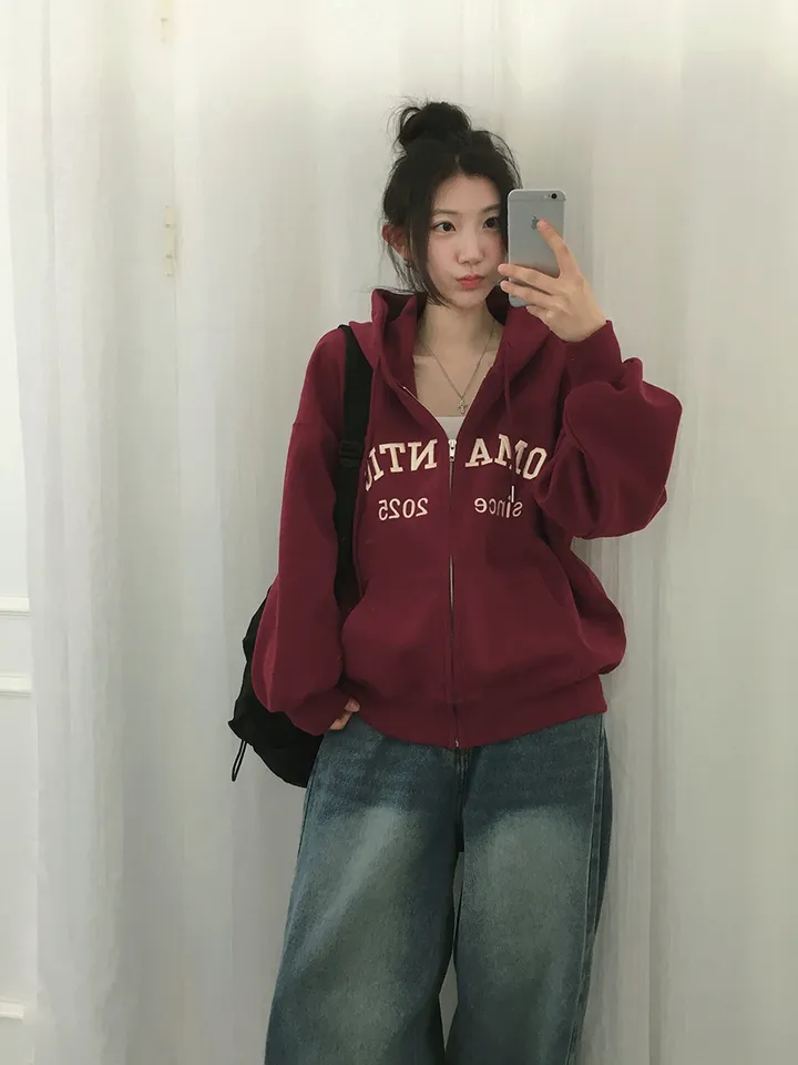 [퀄보장!🤍/6color 자수레터링 아방핏 데일리 후드집업] 로맨틱자수레터링후드집업 상세 이미지 27