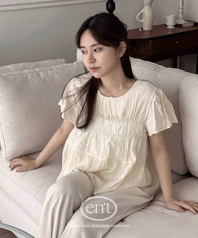 🖤유사품주의/6000장돌파🖤 나비 셔링 블라우스 (2color)