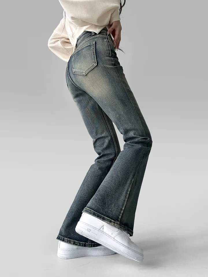 [~3XL/3기장] 뽀얀핏 스머징 텍스쳐 빈티지 워싱 쫀득 스판 부츠컷 데님 팬츠 바지 청바지 상세 이미지 43