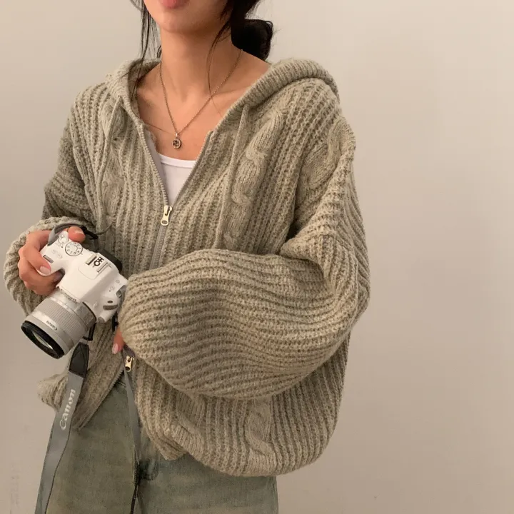 [단독!2가지버전!🤎/저렴이X] 폭닥 아방핏, 벌룬 투웨이 꽈배기 후드니트 집업 - 5color 상세 이미지 41
