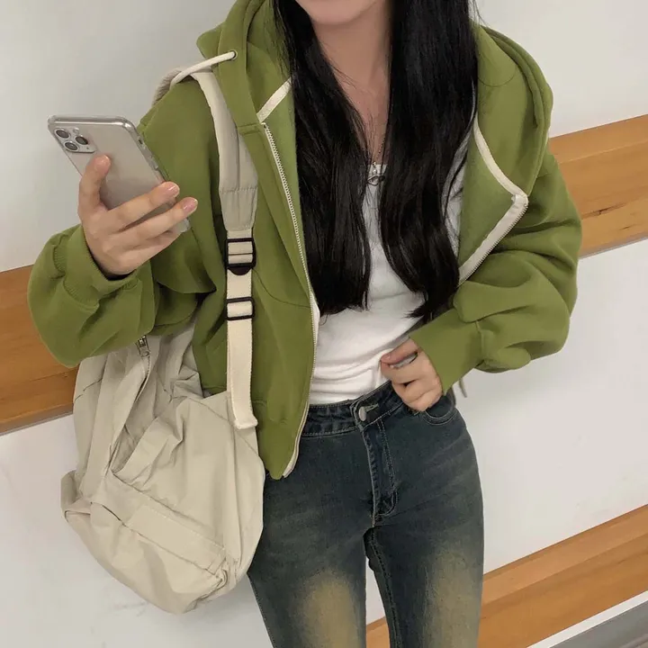 [완전인기✨/백염컬러 당일출고!] 자체제작 크치Made 꿈에 나온 핏, 투웨이 양기모 크롭 후드집업 ver 아우터 자켓 - zipup 상세 이미지 40