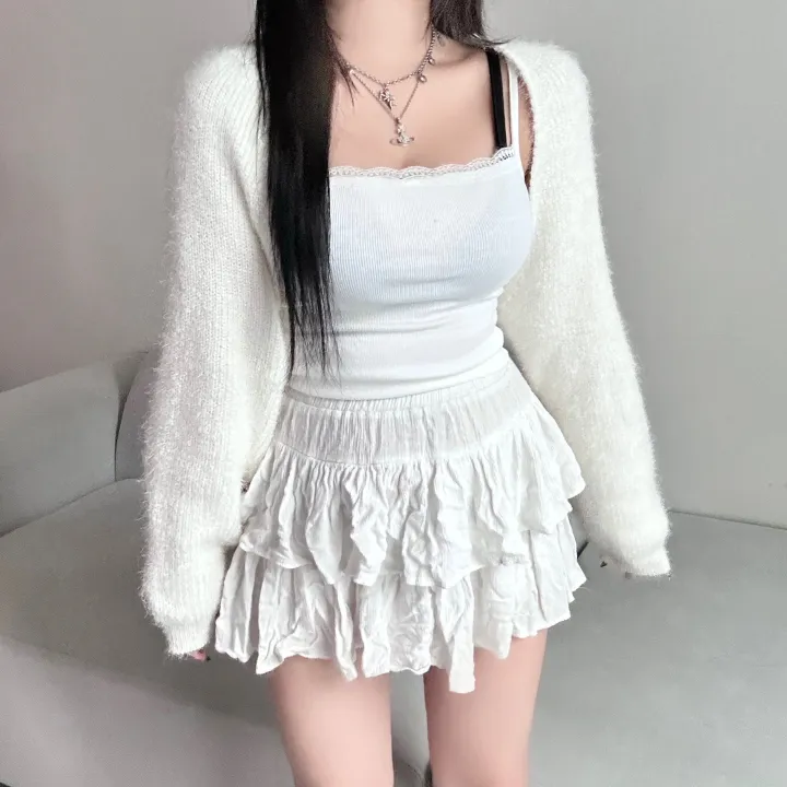 [필수소장/여리힙/앙고라]1061. 솔 앙고라 크롭 볼레로 가디건 가을가디건 볼레로가디건 앙고라가디건 겨울가디건 크롭가디건 데일리템 데일리 가디건 긴팔 섹시글램 여리힙 발레코어 상세 이미지 4