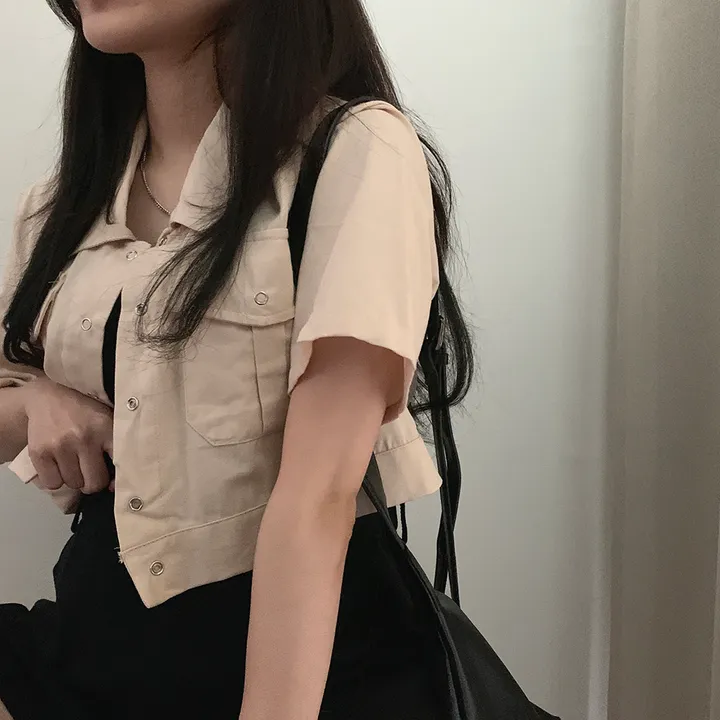 [여름*.*/핏보장🤍] 아몬드 야상 크롭 반팔 자켓 상세 이미지 37