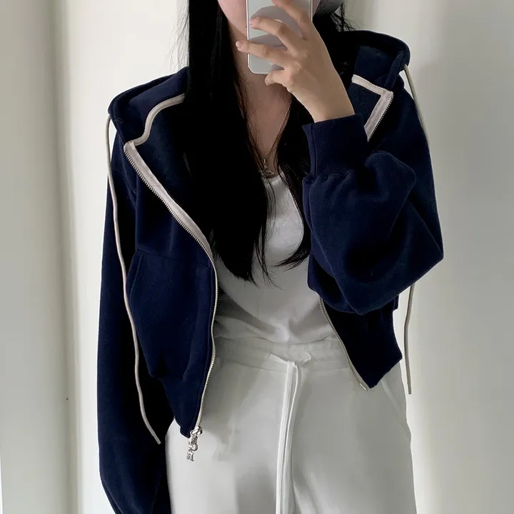 [완전인기✨/백염컬러 당일출고!] 자체제작 크치Made 꿈에 나온 핏, 투웨이 양기모 크롭 후드집업 ver 아우터 자켓 - zipup 상세 이미지 126